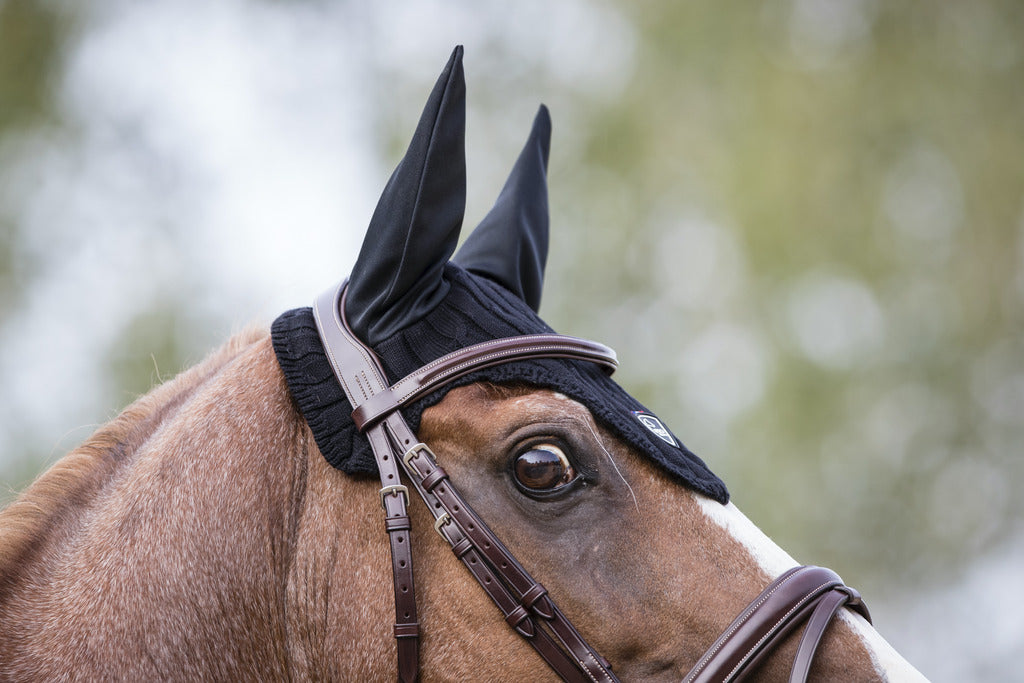 Bonnet chasse-mouches PRO SERIES “Sport” – Couleur : noir, Taille : cheval